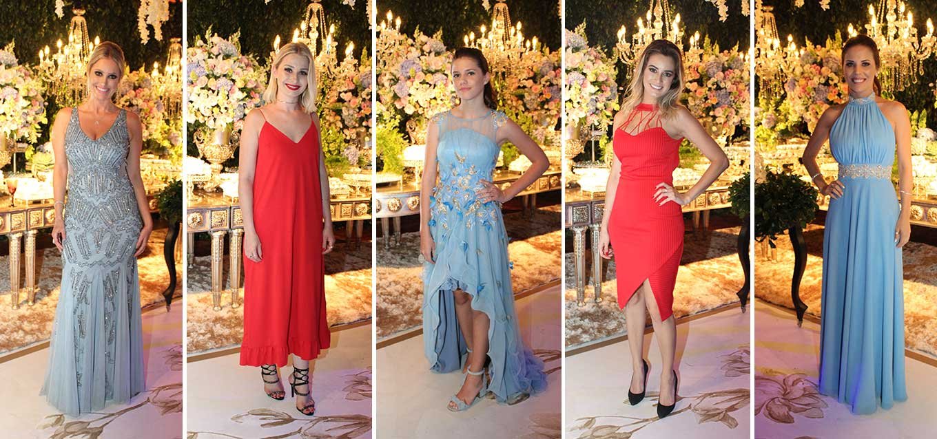 Azul Serenity e Vermelho Flame dominaram os dresses da noite!