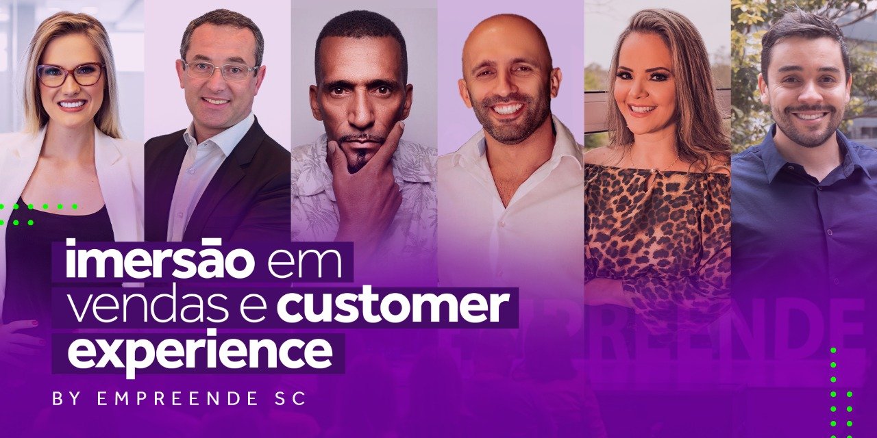 Evento voltado para às vendas e CX, que acontece em Turvo - SC, é um dos maiores do Brasil e traz mais de seis palestrantes de renome e 7h de muito conteúdo.